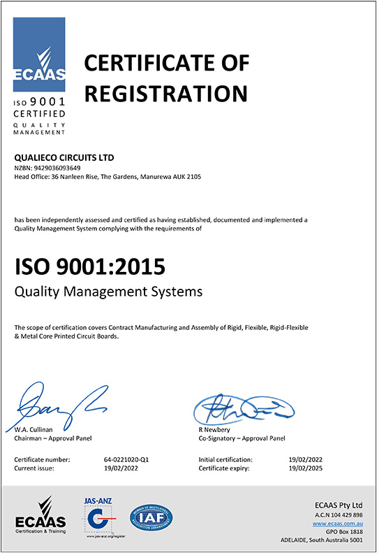 ISO Certificate - New Zealand